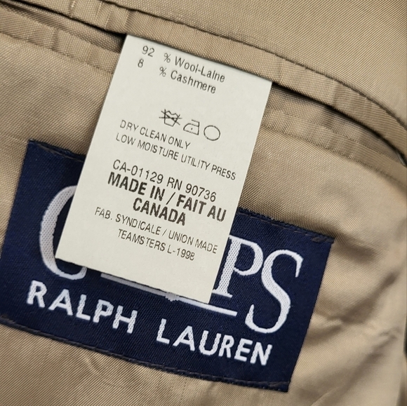 Chaps Ralph Lauren Wool Cashmere 44L, 38W Suit Jacket - Picture 10 of 11
